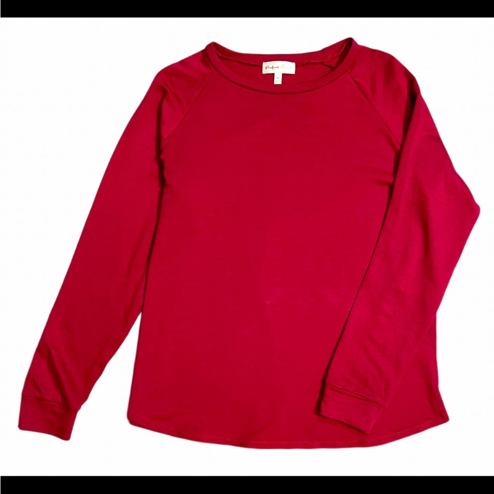 “NEW” 
Red Long Sleeve Round Neck Shirt